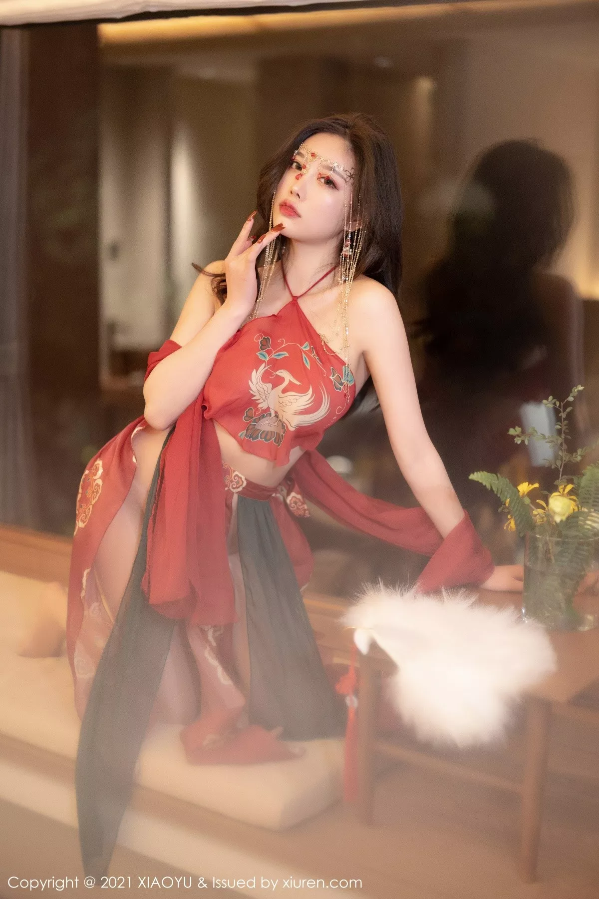 秀人集.com_[XiaoYu画语界]Vol.688_女神杨晨晨sugar丽江心愿旅拍私房红色古装肚兜撩人诱惑写真83P