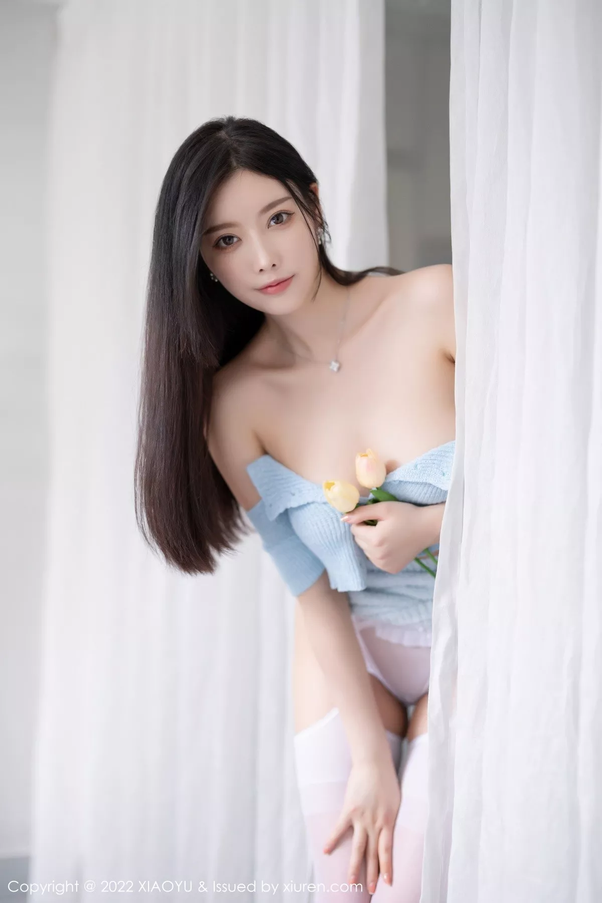 秀人集.com_[XiaoYu画语界]Vol.791_女神杨晨晨Yome端午节主题淡蓝色收身衣配白丝吊袜诱惑写真103P